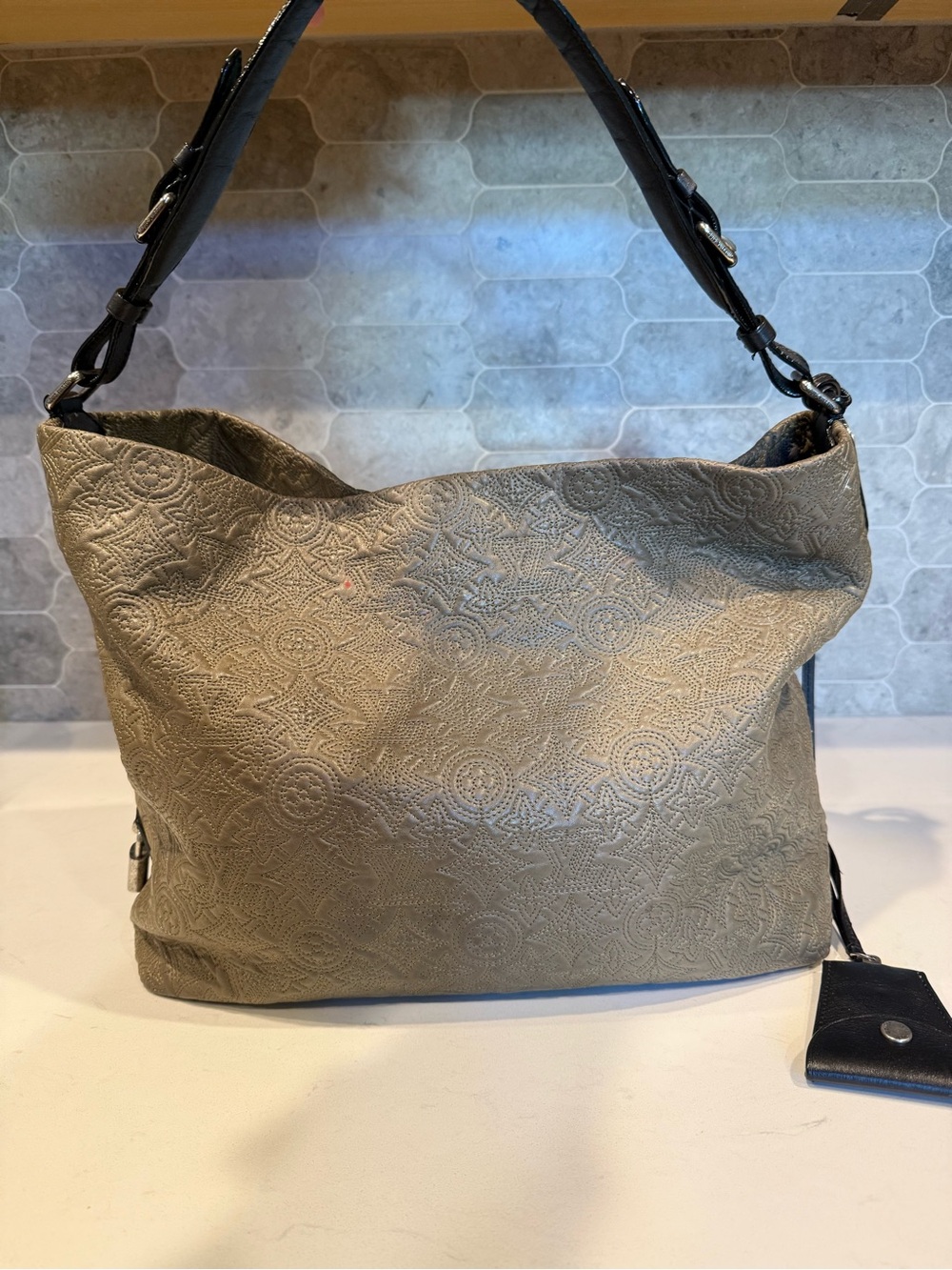 Louis Vuitton Monogram Lambskin Antheia Hobo PM Olive Green